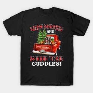 Warm Snuggles And Shih Tzu Cuddles Truck Tree Christmas Gift T-Shirt